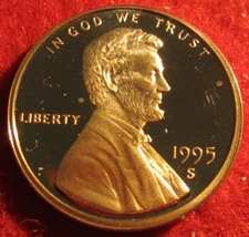 1995 -S Lincoln Memorial Cent Gem Proof Single Coin  w/free shipping & tracking