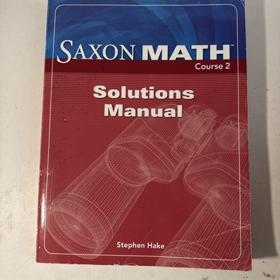 Saxon Math Course 2, Solutions Manual isbn 1591418682, Small Stain