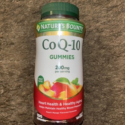 Nature's Bounty CoQ10 Gummies, Supports Heart Health, CoQ10 200mg, Peach Mango