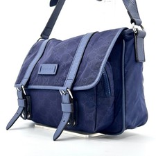 GUCCI Messenger GG Bag Nylon Crossbody Navy Purse Authentic From Japan