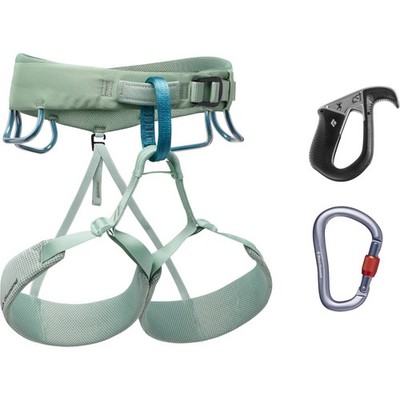 Black Diamond Momentum Climbing Harness Pilot Package, Women s Size Small, Sage