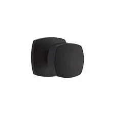 Emtek Privacy Set, Urban Modern Rosette, Freestone Knob (Flat Black)