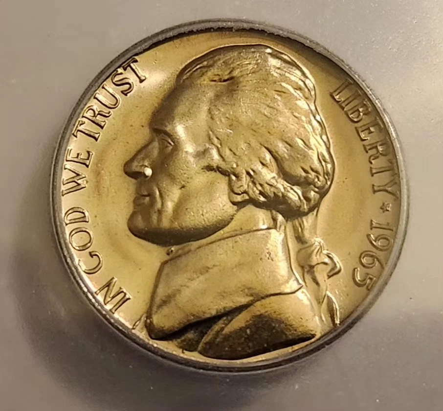 1965 SMS MS 69 Jefferson Nickel 5c ICG - Nuevo sello blanco firmado por Hutto ¡EXCELENTE POP! Foto 3 de 4