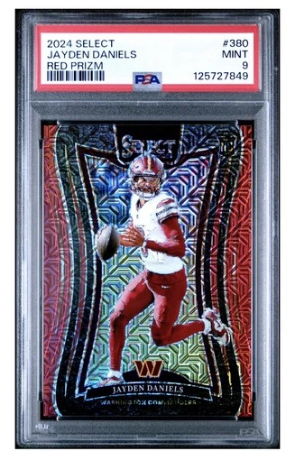 2024 Panini Select - Suite Level Jayden Daniels Red Disco Prizm /49 PSA 9 POP 35