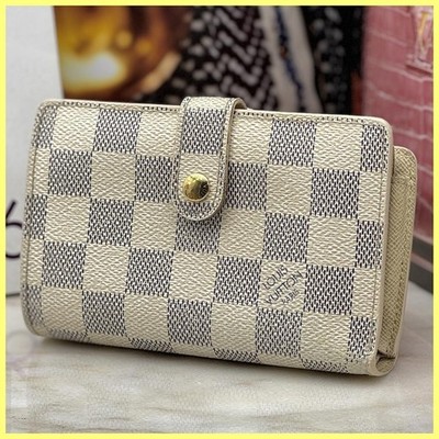 New Louis Vuitton Damier Azur Viennois Two-Fold Coin Purse A289