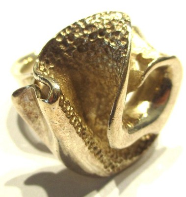 STERLINGSILBER RIESIGER SCHWERER BRUTALIST BLUME STATEMENT RING GRÖSSE O