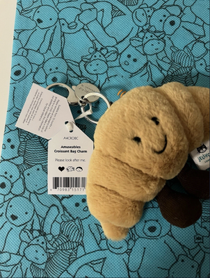 Jellycat Amuseables Croissant Bag Charm Plush Toy 100 Authentic