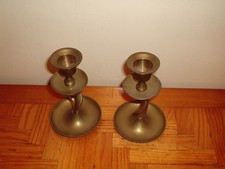 PAAR MESSING KERZENSTÄNDER 5 Zoll HOCH SPIRAL DESIGN 20mm KERZE INDIEN