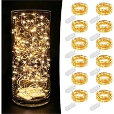 12 Pack 7.2ft Fairy Lights Battery Operated String Lights, 20 Mini LEDs for C...