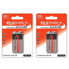 2x FUJI ENERGY 9V High Energy Alkaline Battery MN1604 PP3 Heavy Duty Fire Alarm