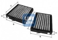 UFI Innenraumfilter 54.130.00 Aktivkohlefilter FüR Mercedes Klasse W203 Model