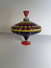 Vintage 1950s Automatic Choral-Top Toy Retro Tin Spinning Top Kids Collectible
