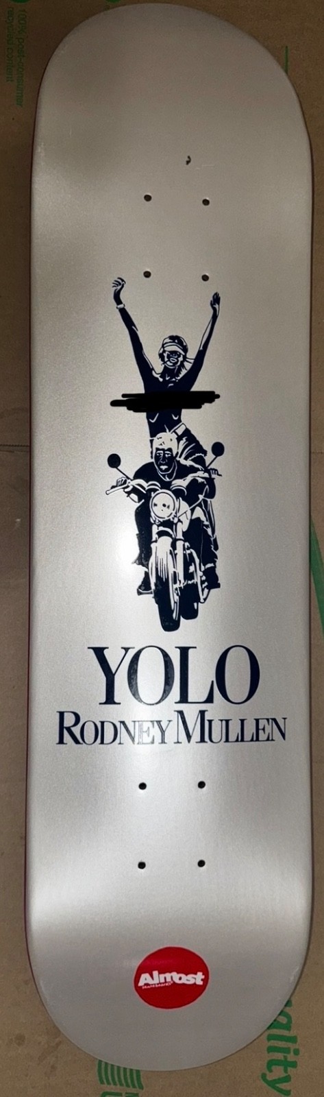 ALMOST SKATEBOARD DECK YOLO RODNEY MULLEN RUNAWAY RESIN 7 8.