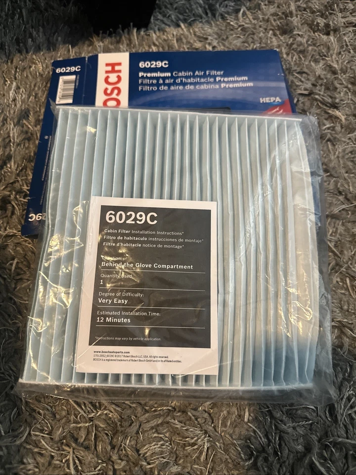 Filtro de aire de cabina Bosch 6029C HEPA para Acura CSX MDX ZDX Honda Accord Civic Pilot Foto 2 de 2