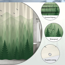 Elegant Green Mountain Shower Curtain for Nature-Inspired Decor