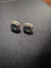 David Yurman Albion Earrings With Blue Topaz And Diamonds
