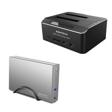 RSHTECH 3.5 inch Aluminum SATA Hard Drive Enclosure  SATA Dual Bay Hard Driv...