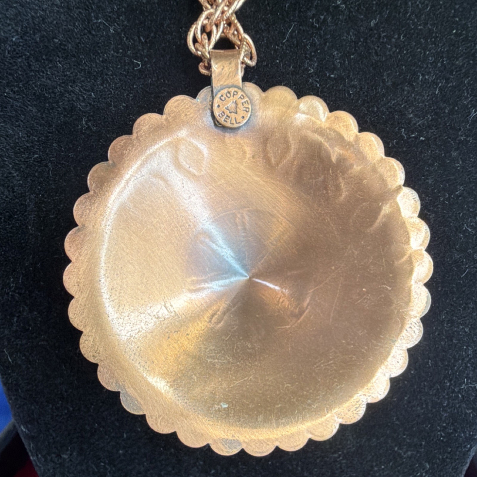 Copper Bell Pendent Copper with NativeAmerican Sy… - image 2