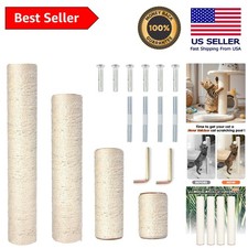 Refurbishment Set: 4 White Sisal Replacement Poles for Cat Scratching Posts