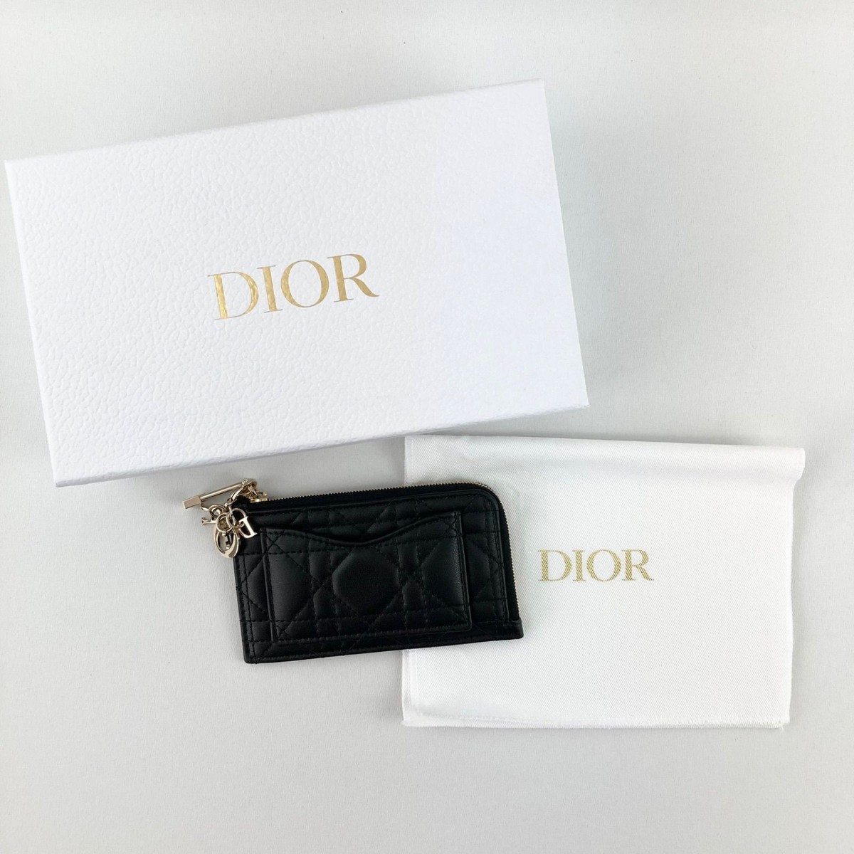 near mint Dior Lady Dior Cosmos Zip Card Holder current model card