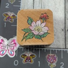 Stampendous Rose Hips Flower CN016 1997 Rubber Stamp Wood C53