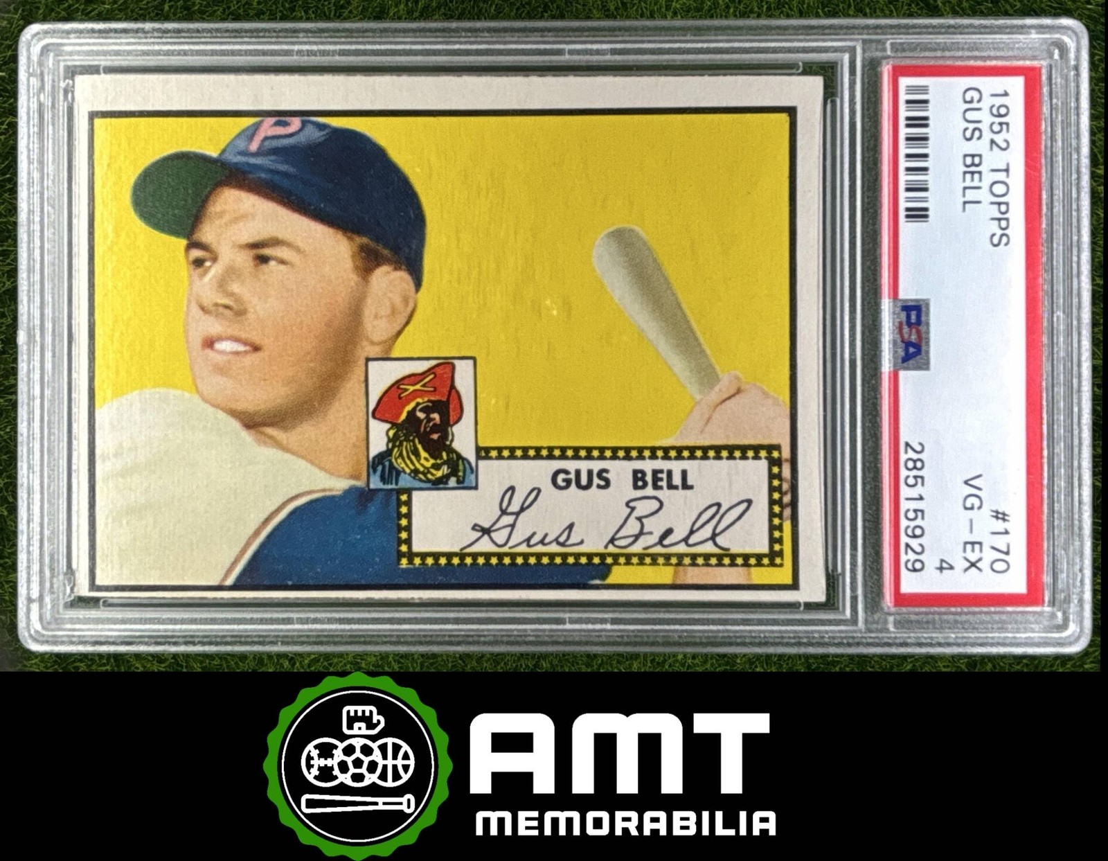 Gus Bell PSA 4 1952 Topps Pittsburgh Pirates #170 5929