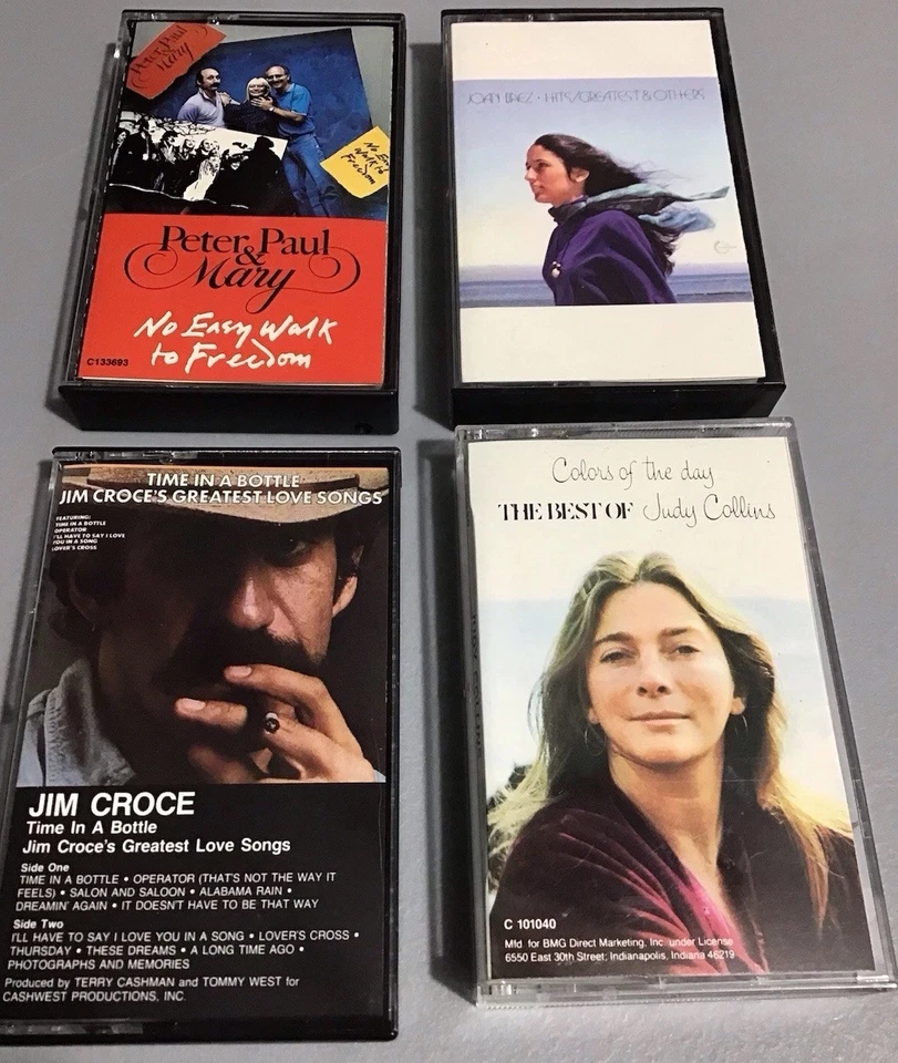 Folk Music 1960s Lot Of 14 Cassette Tapes Phil Ochs Donovan Melanie Jim Croce++ - Image 4 of 4