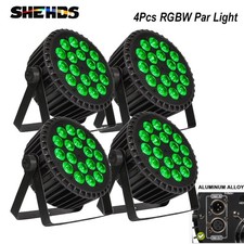 4Pcs 18x12W LED Flat Par Light RGBW Beam Stage Lighting DJ Disco Party Lights