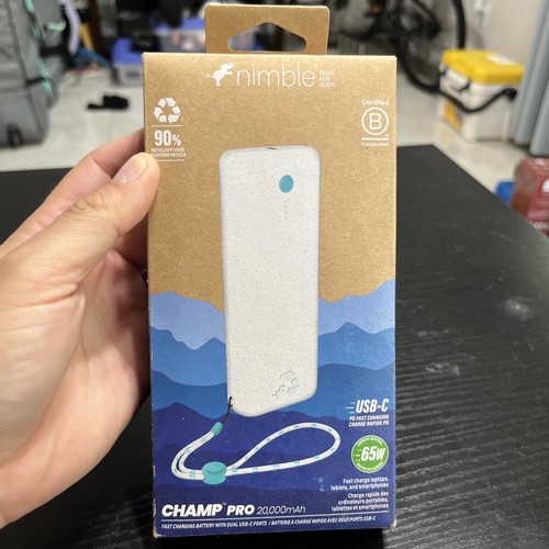 Nimble Champ Pro 20,000mah USB-C Portable Charger 65W White