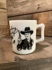 Vintage  HOPALONG CASSIDY WHITE MILK GLASS COFFEE MUG