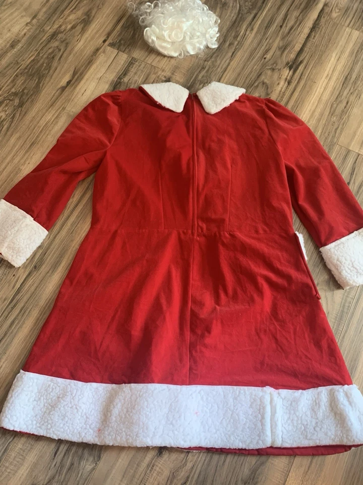 Adult Women's Cosplay Party Mrs. Santa Claus Costume Dress Size Large - Image 3 of 3