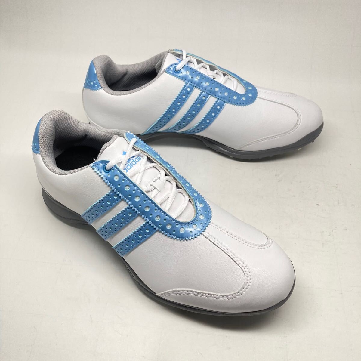 Adidas Golf Driver Val S 24cm US 7.5 Used White Blue Excellent Condition