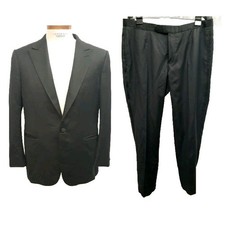 Ermenegildo Zegna Micronsphere Wool US 46 EU 54R Black Tuxedo Suit 1 Button