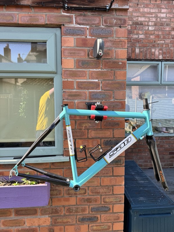 Sab Classico Road Bike Frame 55cm (Bianchi Celeste) Retro Styling Alloy/Carbon