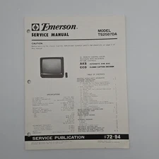 Emerson TS2587DA Service Repair Manual Technical Diagrams For Television TV OEM