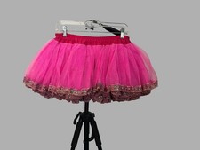 Pink Tulle Tutu Skirt with Sequin Trim