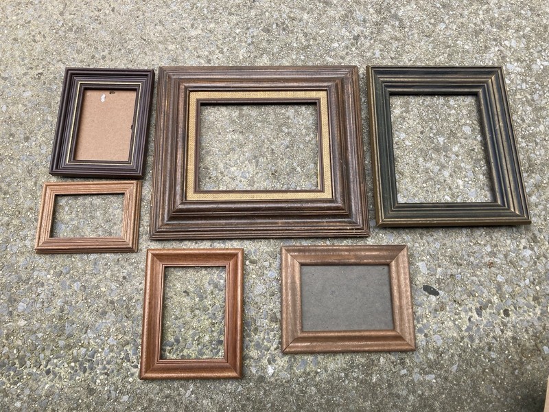 Vintage Lot Of 6 Wooden Frames No Glass#1