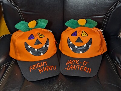2 Dan Dee Fright Night Jack O Lantern Orange Halloween Pumpkin Snapback Cap Hat