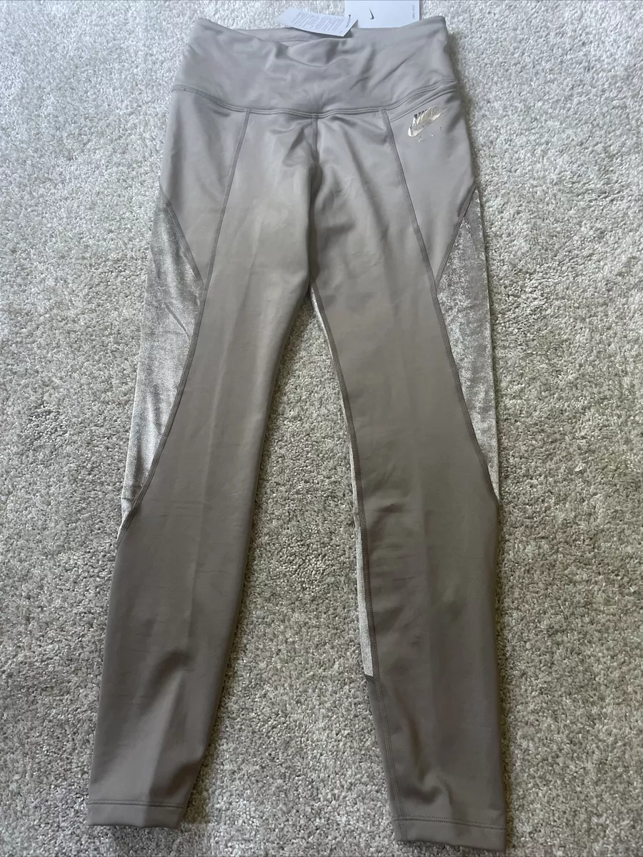 Nike grey leggings shop with panel detail