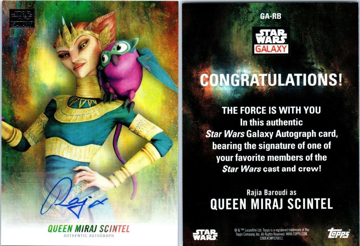2018 STAR WARS GALAXY AUTOGRAPH CARD RAJIA BAROUDI AS QUEEN MIRAJ