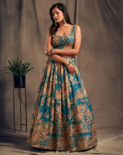 DESIGNER PARTY WEAR INDIAN LEHENGA CHOLI WITH DUPATTA FOR WEDDING WEAR