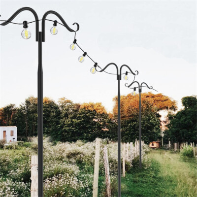 2er Schäferstock Robuster Metall Gartenstab Laternenstab Hochzeit Dekoration DE