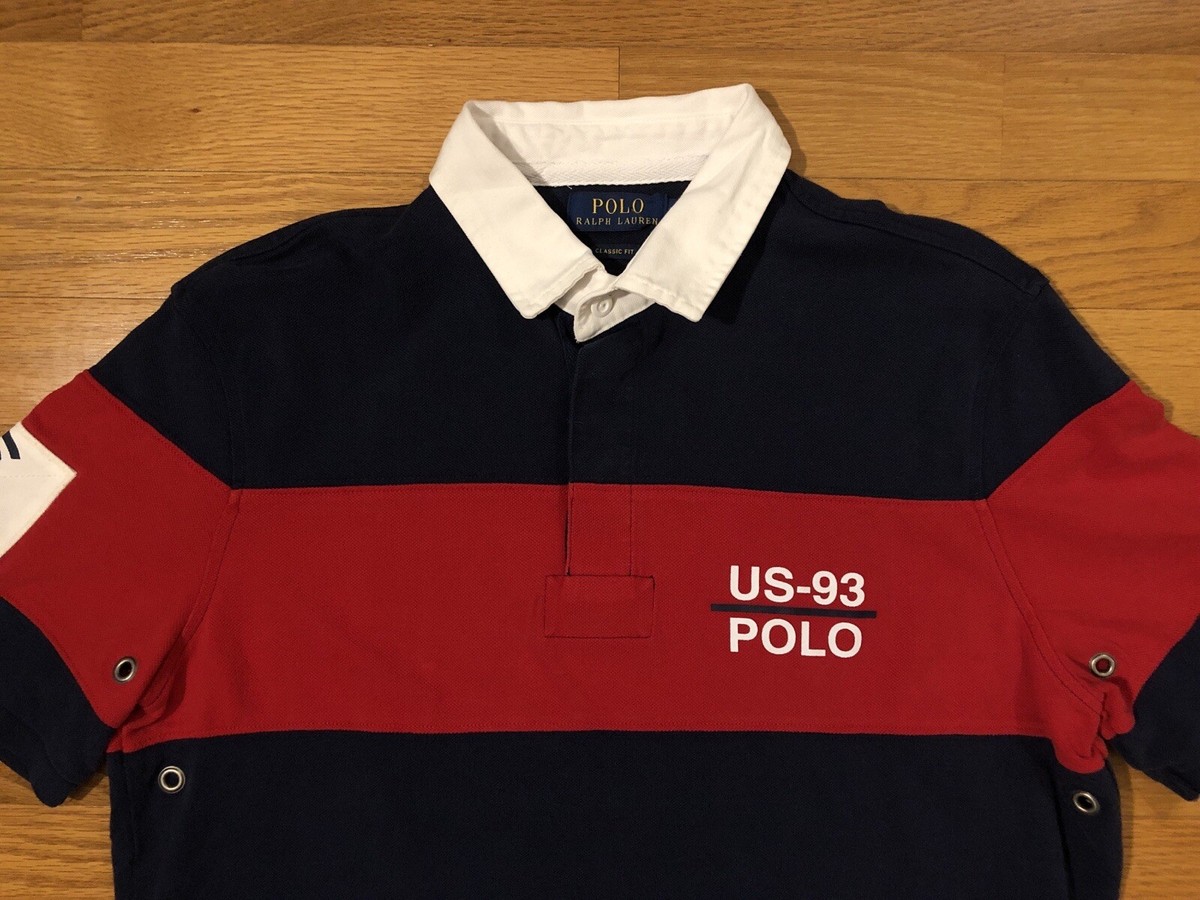 New M Polo Ralph Lauren CP-93 RL Colorblock USA Red Blue