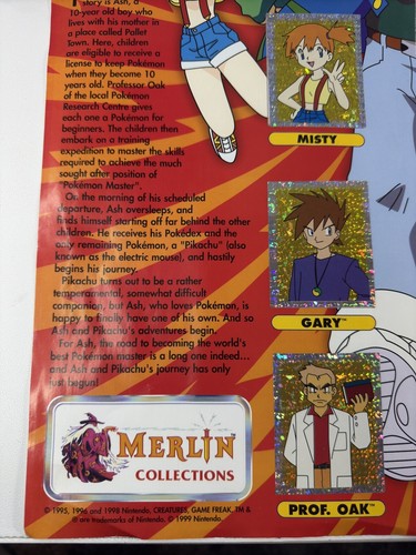 Official 1999 Merlin Pokemon Sticker Album Wall Chart Poster 100% Complete - Picture 4 of 7