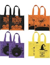 12 Pcs Halloween Trick or Treat Non-Woven Tote Bags Halloween