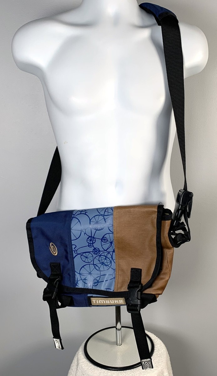 Timbuk2 Bike Messenger Bag Blue Brown Adjustable Strap Timbuk2 Bike Messenger Bag Blue Brown Adjustable Strap