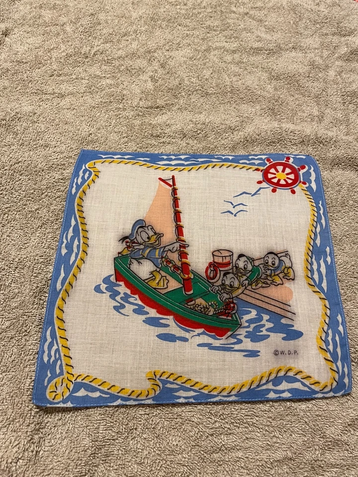 Walt Disney Donald Duck Sailing With Nephews Yellow Rope Interior Blue Hanky - Image 3 of 4