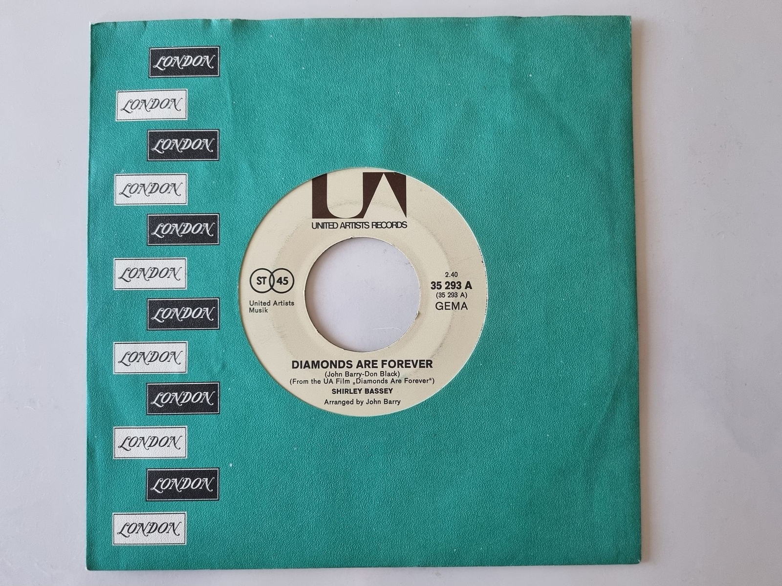 Shirley Bassey - Diamonds are forever 7'' Vinyl Germany/ OST James Bond