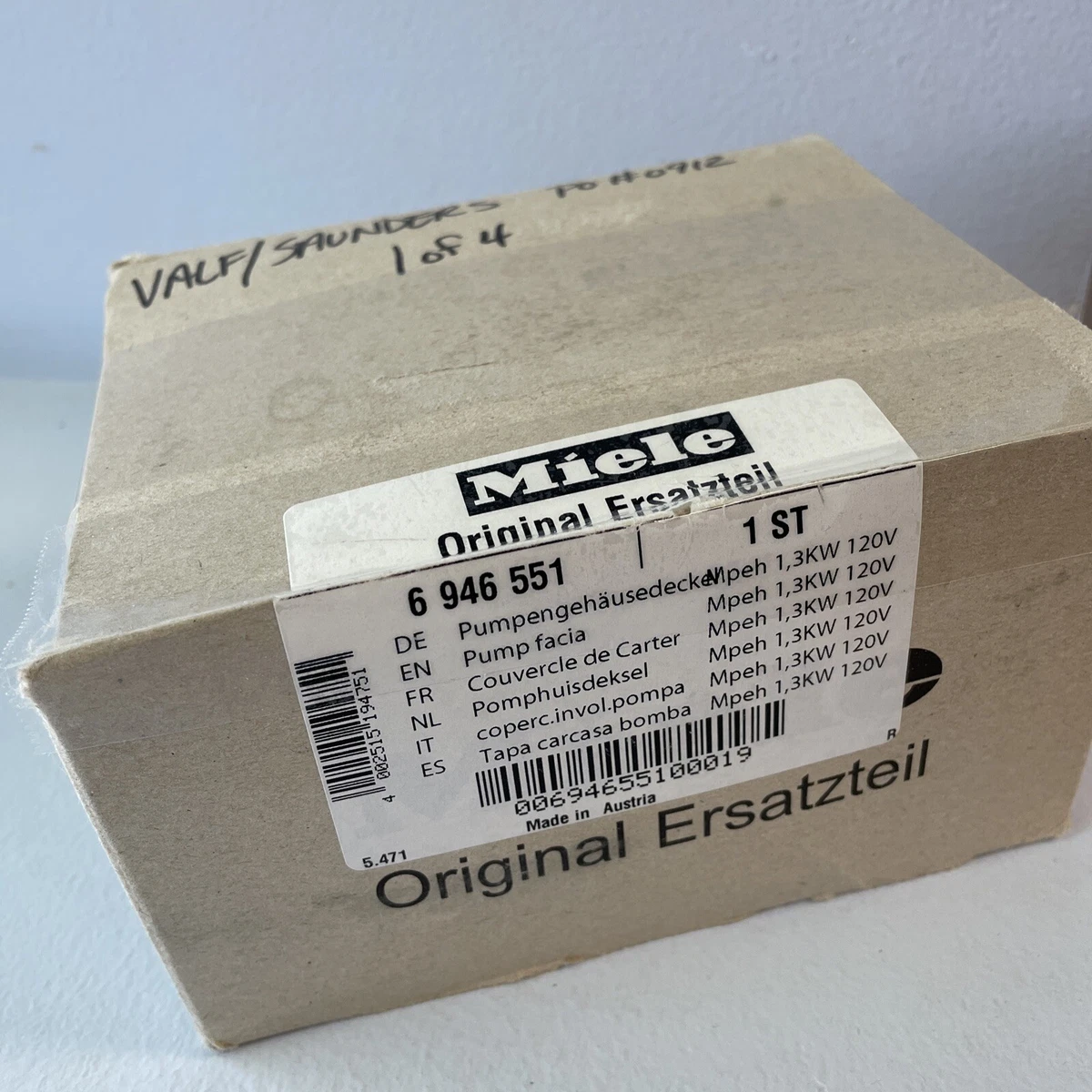 MIELE Pump Facia #6946551 OEM NEW / Open Box for verification | eBay