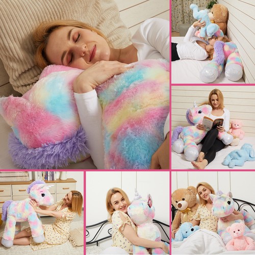 Large Unicorn Teddy Bear Stuffed Soft Plush Animal Doll Children's Kid's Gift - Picture 6 of 37